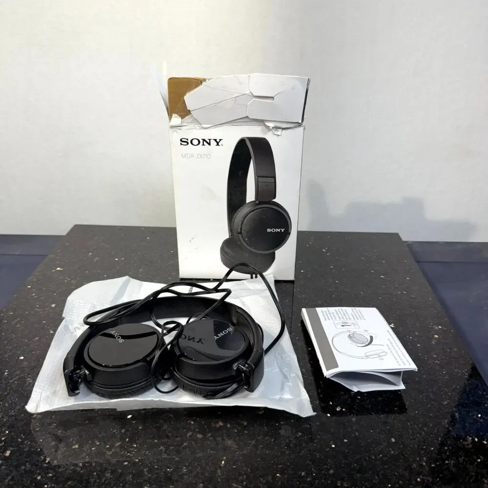 Sony MDR-ZX110 Stereo Over-Head Headphones Compact Folding‎ Black